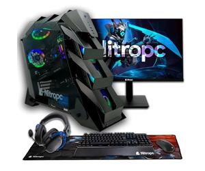 NitroPC - Pack Elite | PC Gaming Completo (Intel Core Ultra 7 270K+ 3.7/5.5GHz, RTX 5080 16GB, RAM 32GB RGB, M2 2TB, W11 Pro | WiFi, Monitor 27", Teclado, ratón, Cascos)