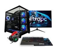 NitroPC - Pack Gold v2 | PC Gaming Completo (AMD Ryzen 5 8400F 4.2/4.7GHz, RTX 5060 8GB, RAM 16GB, M.2 1TB, Windows 11 Pro | WiFi, Monitor 24", Teclado, ratón, Auriculares) PC sobremesa (Negro)