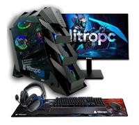 NitroPC - Pack Nitro | PC Gaming Completo (Intel Core i9 14900K 24/32 6.0GHz, RTX 5070 Ti 16GB 3X, RAM 32GB RGB, M2 2TB, W11 Pro | WiFi, Monitor Curvo 27", Teclado, ratón, Cascos) PC sobremesa
