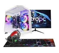 NitroPC PC Gaming Completo Start Esports Core Pack FHD120-24 · 90-110 FPS · 1080p · Ryzen 5 5655G (APU) RAM 16GB, M.2 1TB, Windows 11 Pro, WiFi, Blanco - Monitor 24" FullHD + Accesorios