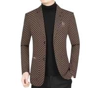 NITRY Men Jacket Business Work Casual Long Sleeves Banquet Prom Temperament Trend Long Sleeved Suit Slim Fit Handsome Fashion Blazer C-Coffee XL