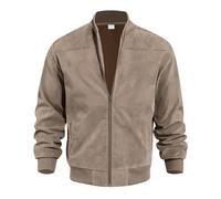 NITRY Men Jacket Men Youth Fashion Trend Bomber Jackets Men Comfortable Warm Outdoor Jacket Men Long Sleeve Jacket Men Casual Sport Solid Color Jacket J-Brown M