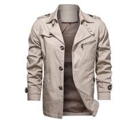 NITRY Men Jacket Urban Classic Men Trend Light Jacket Casual Fashion Men All-Match Long Sleeve Jacket Personality Handsome Men Transition Jacket C-Beige XL