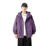 NITRY Men Long Sleeve Jacket Men Personality Trend Sport Hoodie Jacket Men Casual Fashion Warm Windproof Jacket Men Camping Climbing Punching Jacket E-Purple M