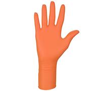 Nitrylex, Guantes de nitrilo de examen y protección, desechables y no estériles, sin polvo, pequeños, color naranja, 21821
