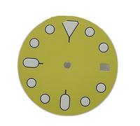 NITVIA 1 Pieza de Reloj NH35 de 28,5 mm con Esfera Verde Luminosa, Ajuste a Las 3 y 3,8 Horas, Caja y Corona.(Yellow)