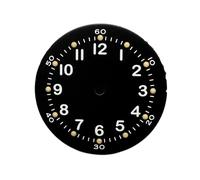 NITVIA 1 Pieza de Repuesto for Reloj, Esfera Luminosa Verde de 28,5 mm for NH35 36 automático.(Black Dial)