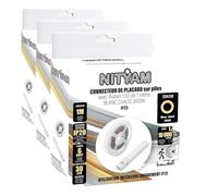 NITYAM Conector armario con tira LED 1 metro blanco cálido (3000K) con detector de movimiento, conector batería, IP20 solo uso interior (Paquete de 3)