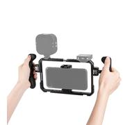 Nitze Kit de jaula universal para teléfono inteligente con asas laterales PA32D, para Videomaker Videographer Vlogger, y YouTube horizontal y vertical disparando Smartphone Video Rig
