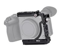 Nitze Media jaula para cámara Sony FX2, compatible con mango Sony XLR, con abrazadera de cable HDMI, riel NATO superior desmontable, zapata fría integrada, riel NATO y liberación rápida para Arca