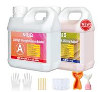 NIUB 10A Silicona para Moldes, 2,3KG Silicona Liquida para Moldes, Silicone Mold Making Kit, Silicona para Moldes de Resina, Silicona para Hacer Moldes, Silicona para Moldes Flexible (Naranja)