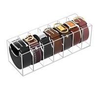 NIUBEE Organizador de cinturón, soporte de almacenamiento de cinturón acrílico para el armario, vitrina de 7 compartimentos para corbata y pajarita