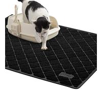 Niubya Alfombrilla para arena para gatos de 47 x 35 pulgadas, color negro