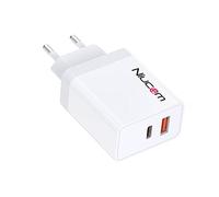 NIUCOM Enchufe Tipo C De Carga Rápida USB A/USB C 36W con Tecnología PD (Blanco)