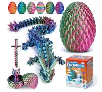 NIUCOO Huevo de dragón impreso en 3D de 12 pulgadas, huevos sorpresa para ansiedad con impresora articulada, dragón de cristal misterioso, animales lindos dragones, juguete para niños, juguetes para