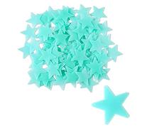 Niuhong 100 Pcs Pegatina Estrellas Luminosas Vinilos Fluorescentes Pared Etiqueta Engomada Interruptor Decoración Etiqueta Engomada Estrella 3D Dormitorio Habitación Pared Calcomanías Techo (azul)