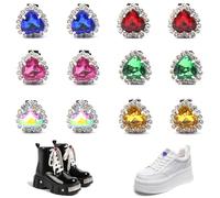 Niuhong 12 Piezas Charms Cordones Con Pedrería Hebilla Zapato Colorida DIY Clips Zapato Zapatilla Brillante Accesorios Clips Zapatos Cristal Accesorios Zapatos Moda Bling Niñas Y Mujeres
