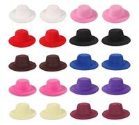 Niuhong 20 Pcs Mini Sombreros Formales Sombrero Cilíndrico Manualidades Pequeñas Mini Copa Juego Tapas Planas Vino Mago Cilindros Miniatura Muñeco Nieve Lindo Bricolaje Decoración Festival Navidad