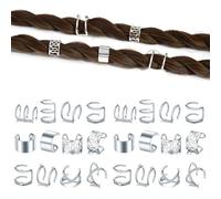 Niuhong 24 Pcs Joyería para Trenzas - Pinzas y Anillos Cabello Vikingos - Accesorios Loc para Mujeres y Niñas (Plata)