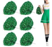 Niuhong 6 PCS Cheer Leader Poms Animadora Poms Accesorios Porristas Pom Bright Metallic Cheers Ball Squad Cheer Farben Pompons Poms Hand Flower Spirit Cheering Pom Colours Sports Games Team (Verde)