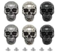 Niuhong 6 Pcs Hacer Caracoles Calavera Tapón Rosca Calavera 3D Tachuelas Cuero Decoran Punk Cool Reparaciones Manualidades Bricolaje Tornillos Bolso Monedero Ropa Decoración Zapatos