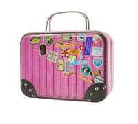 Niuhong Mini Maleta Viaje Linda Maleta Decorativa Pequeña Caja Hojalata Almacenamiento Vacaciones Caja Dinero Creativa Divertida Miniatura Estuche Regalo Boda Cumpleaños (A)