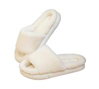 NIUHUAHUI Slippers, Pantuflas de invierno for mujer for el hogar - Suela gruesa y acogedoras de algodón for House Slides Shower Sandals(White,40 EU)