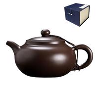 NIUKOMY Tetera de Arcilla Púrpura, Tetera Yixing, Teteras de Arena Morada, Tradicional Zisha Teteras Kung Fu China, Hecha a Mano de Arcilla con Caja, 400 ML