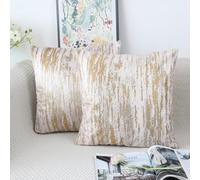 NIULAA Fundas de cojín de terciopelo mostaza de 50 x 50 cm, funda de cojín vintage de doble cara de 50,8 x 50,8 cm, juego de 2 fundas de almohada suaves con diseño abstracto Art Deco de 50 x 50 cm