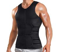 NIULI Chaleco adelgazante, chaleco, moldeador corporal, pérdida de peso, sudor sauna, adelgazamiento del cuerpo moldeador para hombres, adelgazamiento fuerte, fitness negro para hombres, negro, XXXL