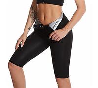 NIULI Pantalones de pérdida de peso, pantalones de sauna, pantalones de sudoración para mujeres quemar grasa, pantalones cortos 2 en 1 para mujer, pantalones cortos para mujer, Cinco divided, XXXL