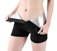 NIULI Pantalones de pérdida de peso, pantalones de sauna, pantalones de sudoración para mujeres quemar grasa, pantalones cortos 2 en 1 para mujer, pantalones cortos para mujer, Three-divided, XXL