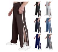 NIULI Pantalones De Rehabilitación For Hombres, Apertura, Entrenamiento Sueltos, Arrancados, Operativos, Deportivos Médicos, Postoperatorios, For Correr(Brown,XXL)