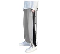 NIULI Pantalones De Rehabilitación For Hombres, Cómodos De Entrenamiento con Botones Laterales, Holgados For Correr con Cintura Elástica, Fisioterapia, Pantalones Postoperatorios(Gray,XL)