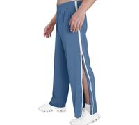 NIULI Pantalones De Rehabilitación For Hombres, Jogging De Pierna Ancha con Cremallera Lateral, Deportivos De Pierna Ancha, Se Pueden Abrir hacia Un Lado, Rasgados, M-3XL(Blue,XL)