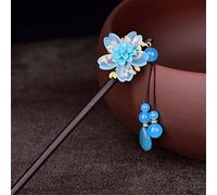 NIULIniuli Hair Stick,Chinese Hairpins,Hair Pin Stick Chino étnico Antiguo Vestido de Horquilla Borla Madera Color Esmalte Horquilla 11Rojo(19Blue Pendant)