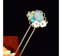 NIULIniuli Hair Stick,Chinese Hairpins,Hair Pin Stick Chino étnico Antiguo Vestido de Horquilla Borla Madera Color Esmalte Horquilla 11Rojo(30Blue Agate)