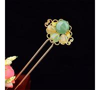 NIULIniuli Hair Stick,Chinese Hairpins,Hair Pin Stick Chino étnico Antiguo Vestido de Horquilla Borla Madera Color Esmalte Horquilla 11Rojo(29Green Agate)