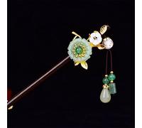 NIULIniuli Hair Stick,Chinese Hairpins,Hair Pin Stick Chino étnico Antiguo Vestido de Horquilla Borla Madera Color Esmalte Horquilla 11Rojo(09Light Green)