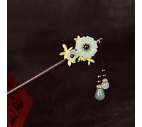 NIULIniuli Hair Stick,Chinese Hairpins,Hair Pin Stick Chino étnico Antiguo Vestido de Horquilla Borla Madera Color Esmalte Horquilla 11Rojo(01 Pale Green)