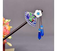 NIULIniuli Hair Stick,Chinese Hairpins,Hair Pin Stick Chino étnico Antiguo Vestido de Horquilla Borla Madera Color Esmalte Horquilla 11Rojo(31Fan-Shaped)