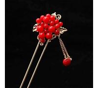 NIULIniuli Hair Stick,Chinese Hairpins,Hair Pin Stick Horquilla con Flecos Largos Estilo Retro, Palo de Madera for el Pelo, Cuentas de Perlas, Paso batido, Boda China, Novia 2(2)
