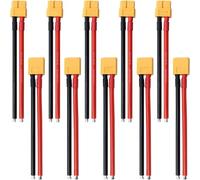 NiuLumea 10 unids 12AWG Silicona para XT60 Cable Conector Macho Hembra Extensión RC para Lipo para Batería Coche Barco 50mm 100mm 200mm 300mm Alta Temperatura (10cm)