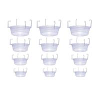 NiuLumea 12 bandejas de goteo transparentes para colgar, para macetas redondas con diseño de gancho, 6/8/10/12 pulgadas, paquete de varios tamaños para uso en interiores y exteriores