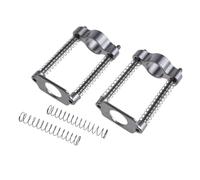 NiuLumea 2 abrazaderas plegables para bisagra de vástago de bicicleta, hebilla de resorte para Brompton, cierre rápido de aleación de aluminio, color negro y plateado