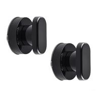 NiuLumea 2 ventosas de cristal para manijas de puertas, taladro, instalación para armarios de ducha y neveras, palancas ergonómicas antideslizantes de PVC ABS, color negro