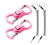 NiuLumea 4 alicates de pesca con cordón de alambre de acero y cierre de gancho, acero inoxidable y polipropileno, 69 x 27 mm, carga de 5 kg, doble para bloqueo de anillo, liberación rápida, negro