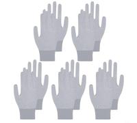 NiuLumea 5 pares de guantes de pesca, palma de látex antideslizante, nailon transpirable para ciclismo y camping, tamaño 21 cm, negro (5 pares gris)