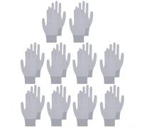 NiuLumea 5 pares de guantes de pesca, palma de látex antideslizante, nailon transpirable para ciclismo y camping, tamaño 21 cm, negro (10 pares gris)