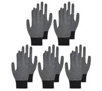 NiuLumea 5 pares de guantes de pesca, palma de látex antideslizante, nailon transpirable para ciclismo y camping, tamaño 21 cm, negro (5 pares negros)